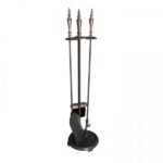 Kaminbesteck 3 tlg. Stahl gussgrau 73 cm
