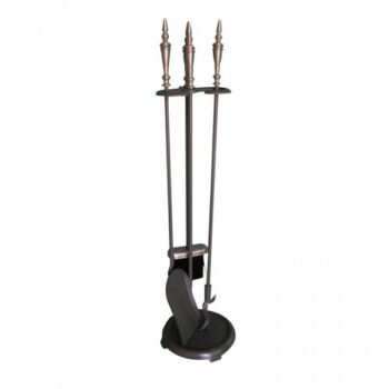 Kaminbesteck 3 tlg. Stahl gussgrau 73 cm