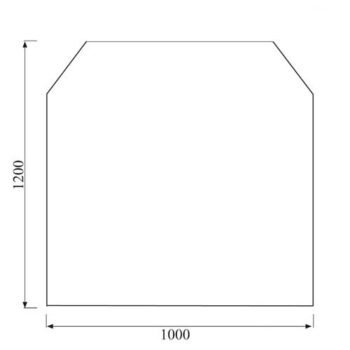 Kaminofen Glas Bodenplatte 6-eckig