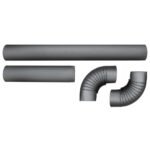 Ofenrohr Set vierteilig 120mm gussgrau