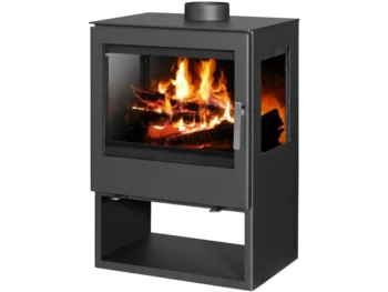 Victoria Panorama-Kaminofen Modena Vision Schwarz mit 10,17kW