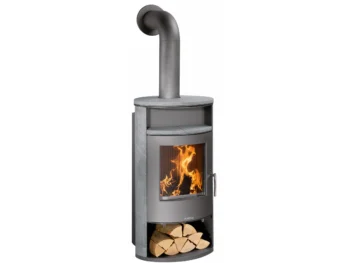 Justus Kaminofen Island Aqua Speckstein-Verkleidung Gussgrau 10 kW