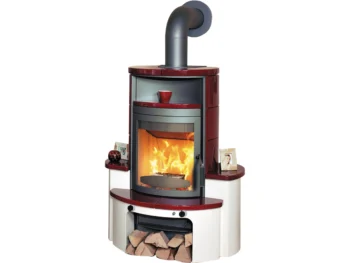 Hark Avenso GT ECOplus Kaminofen Ofenkacheln Bordeauxrot 6 kW mit Automatik