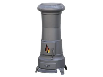 Plamen Gusskaminofen Julia Gussgrau mit Herdplatte 8kW