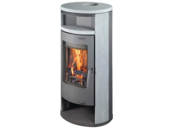 Thermia Kamin-Ofen Olympus V3 Guss-Grau Natur-Stein